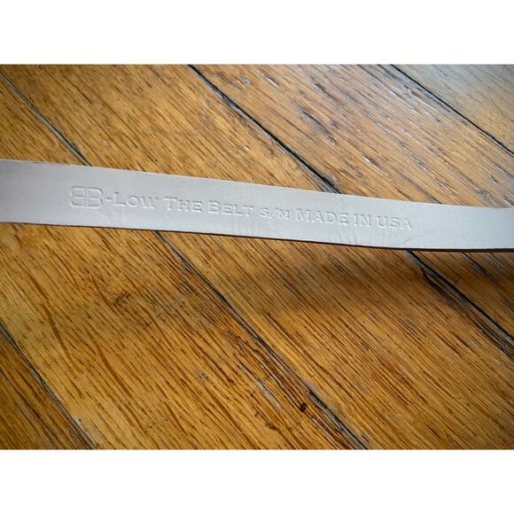 B-LOW THE BELT Tan Leather Waist Belt w/Gold Plate sz S/M - Picture 9 of 14